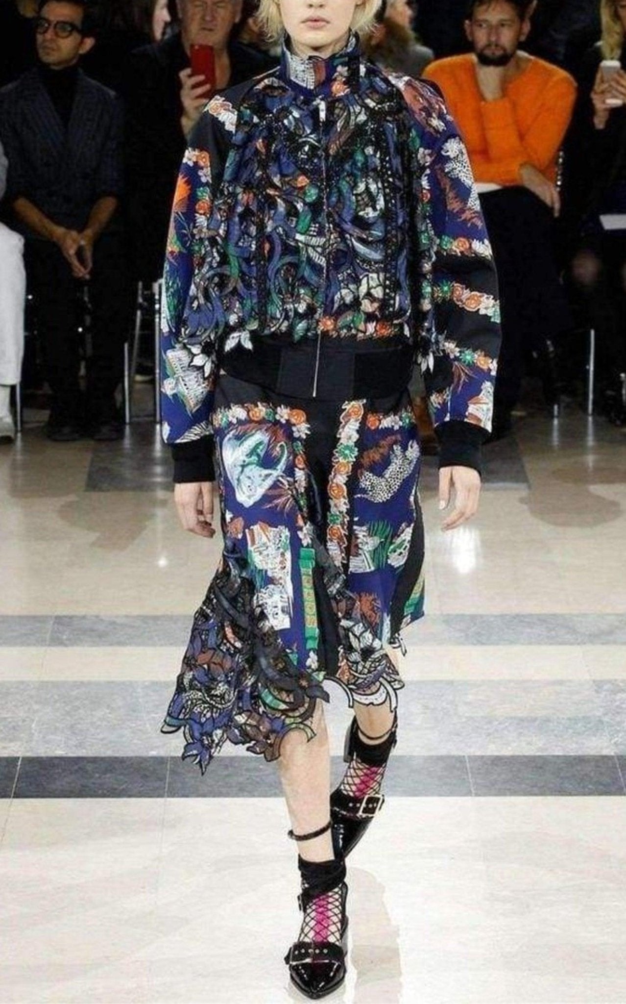 Sacai Canvas and Broderie Anglaise Souvenir Cotton Jacket - Runway Catalog