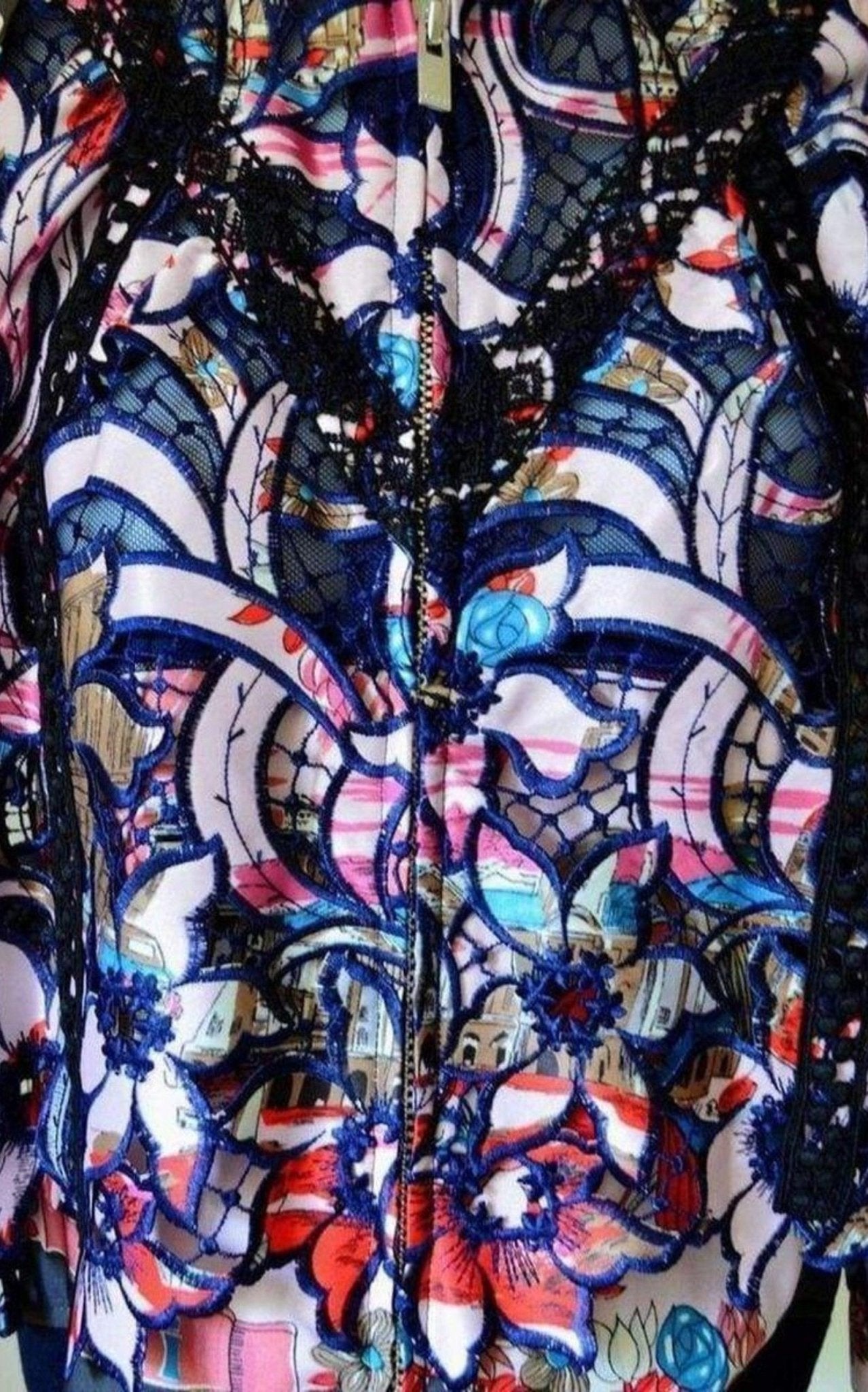 Sacai Canvas and Broderie Anglaise Souvenir Cotton Jacket - Runway Catalog