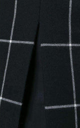 Cotton Twill-Paneled Checked Wool Skirt Sacai