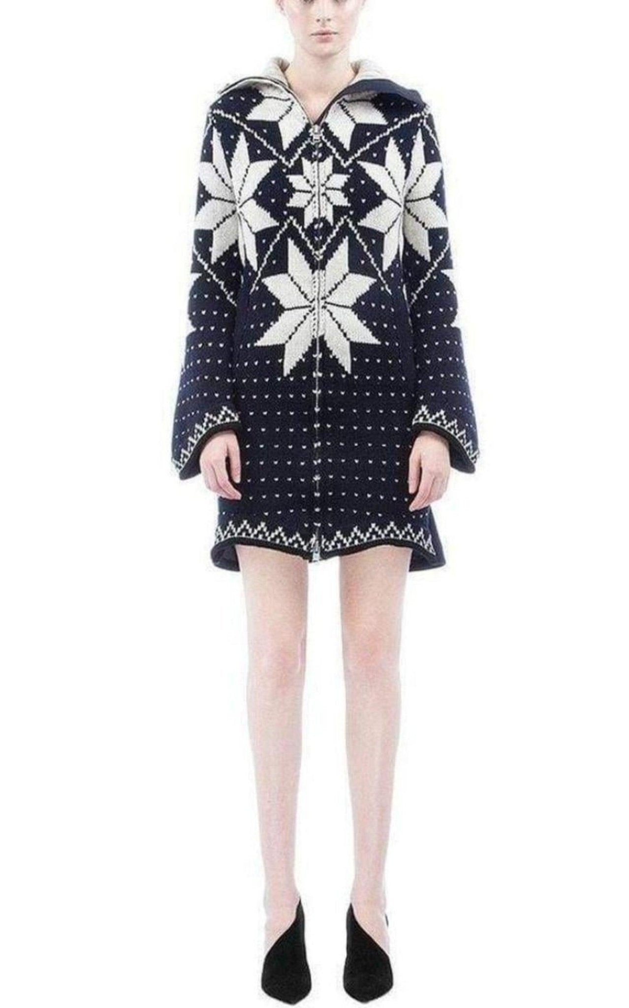 Sacai Luck Jacquard Long Cardigan Coat - Runway Catalog