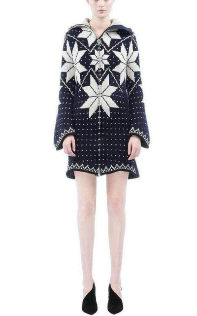 Sacai Luck Jacquard Long Cardigan Coat - Runway Catalog