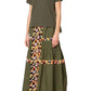 Military Green Embroidered Long Skirt Sacai