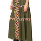 Military Green Embroidered Long Skirt Sacai