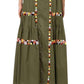 Military Green Embroidered Long Skirt Sacai