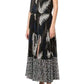 Mixed Print Pleated Maxi Dress Sacai