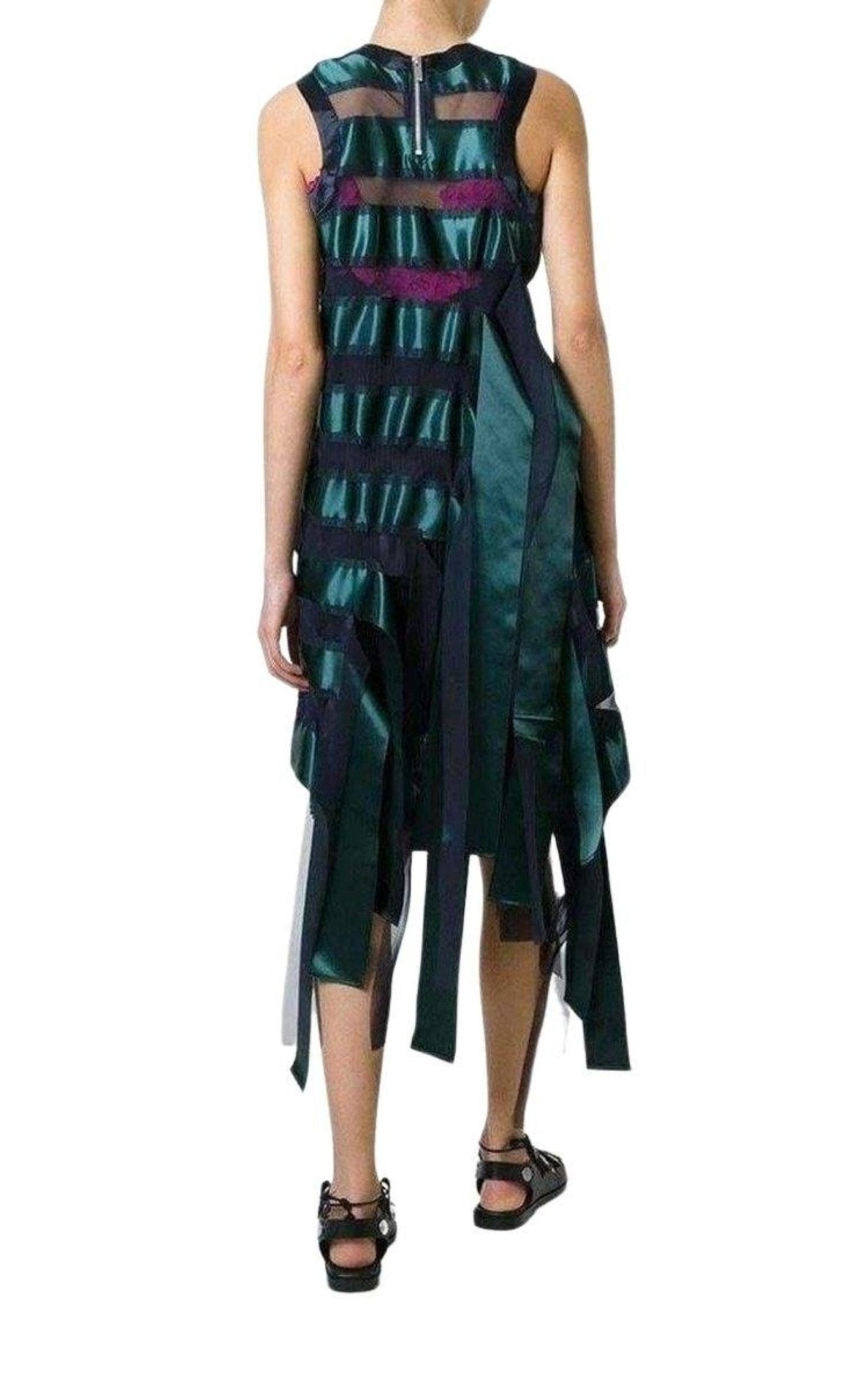 Sacai Transparent Stripe Panel Dress - Runway Catalog