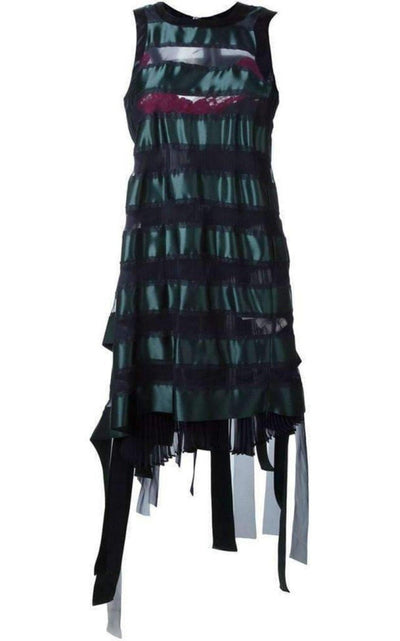 Sacai Transparent Stripe Panel Dress - Runway Catalog