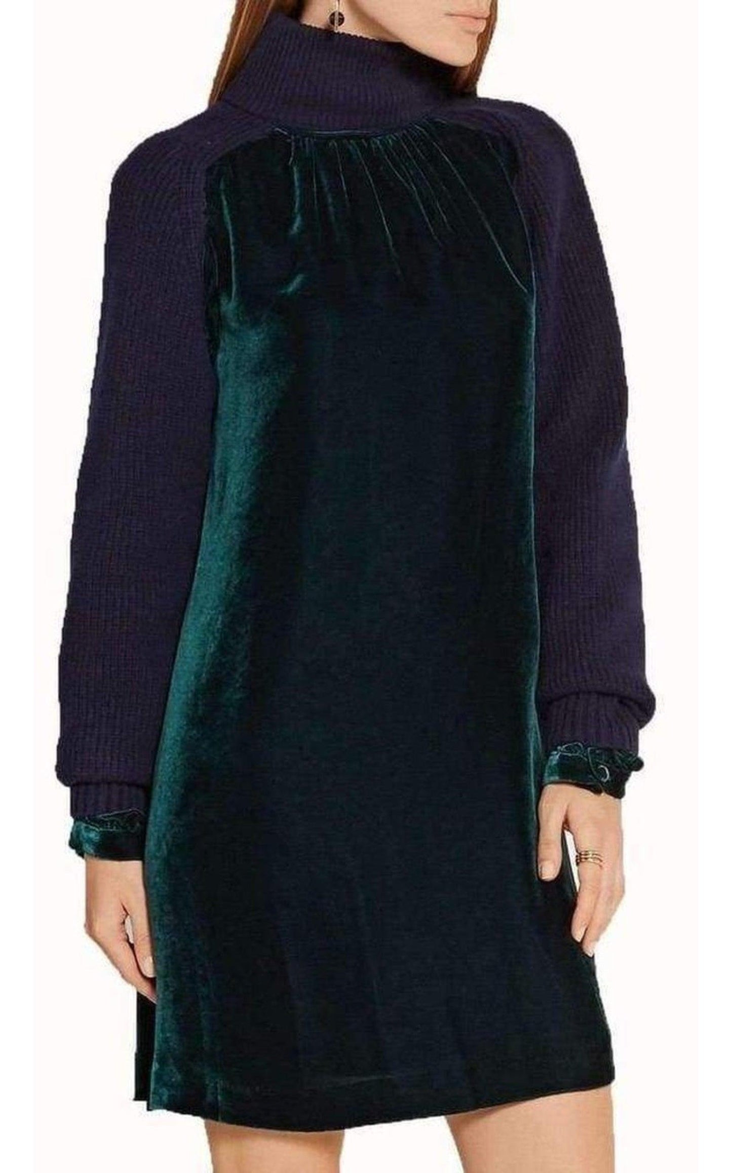 Wool Velvet Panelled Dress Sacai