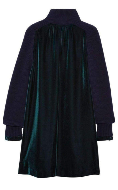 Sacai Wool Velvet Panelled Dress - Runway Catalog