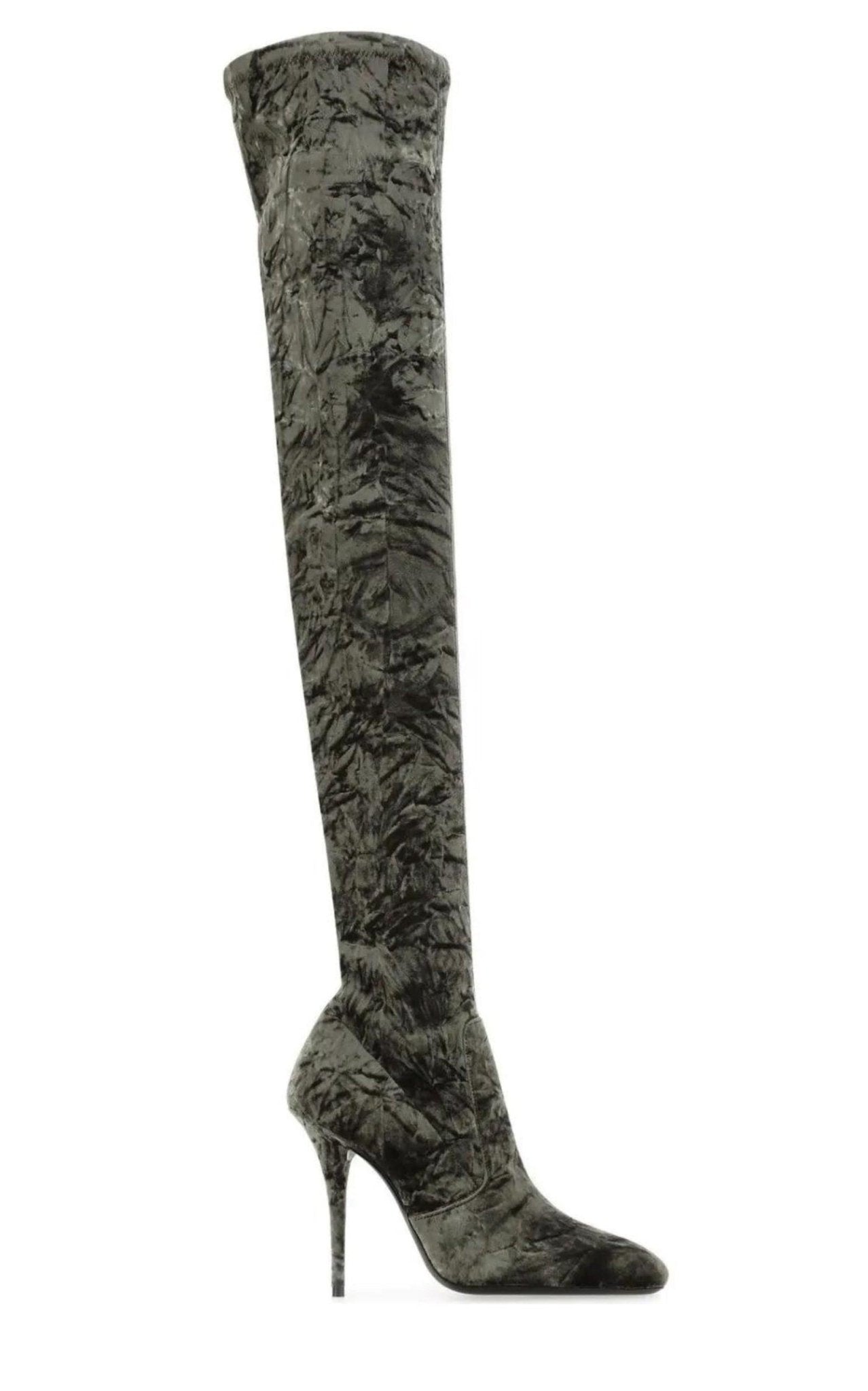 Saint Laurent Ella Velvet Over - the - knee Boots - Runway Catalog