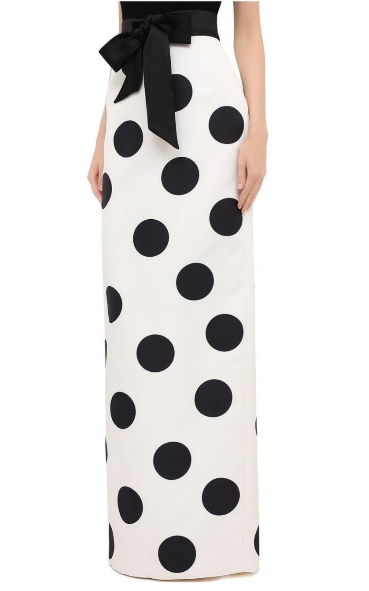 Saint Laurent High Waist Polka Dot Silk Twill Skirt - Runway Catalog