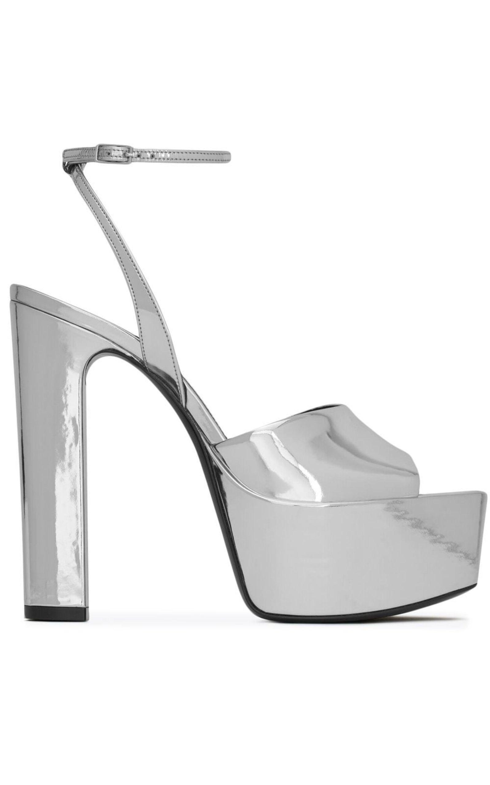 Jodie 135 Patent Leather Platform Sandals Saint Laurent