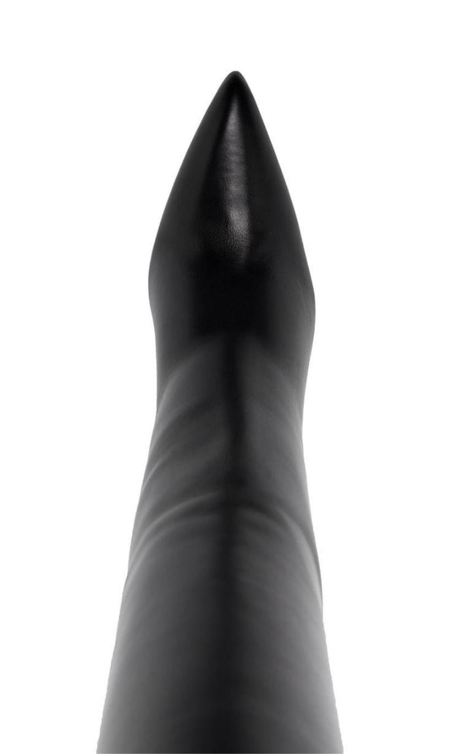 Kid Knee High Leather Boots Saint Laurent