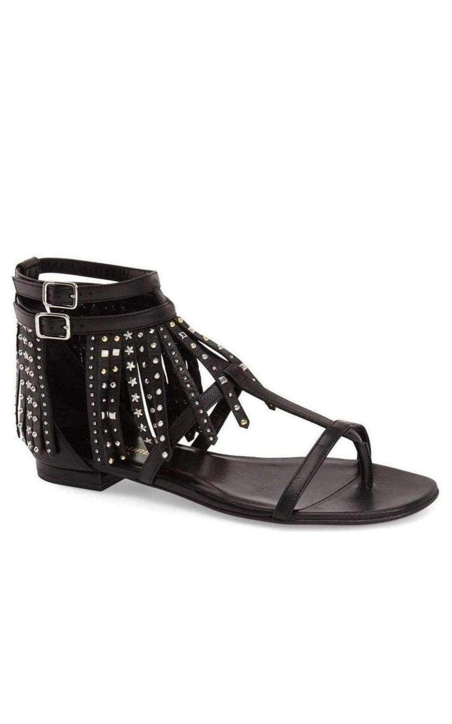 Leather Fringe Sandals Saint Laurent