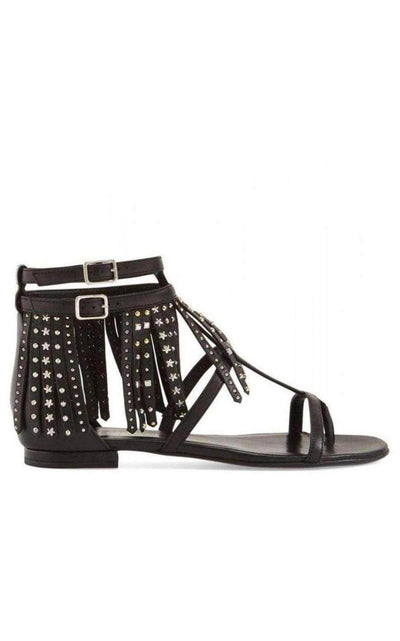 Saint Laurent Leather Fringe Sandals - Runway Catalog