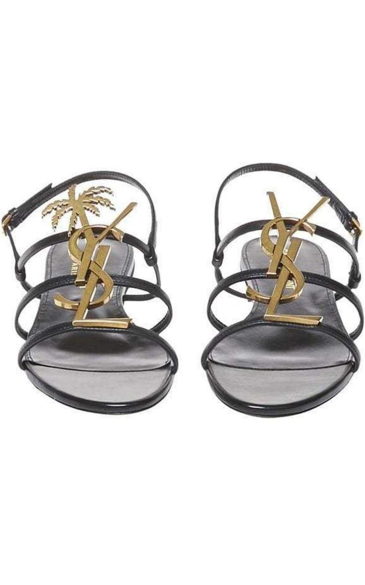 Saint Laurent Metal Monogram Cassandra Sandals - Runway Catalog