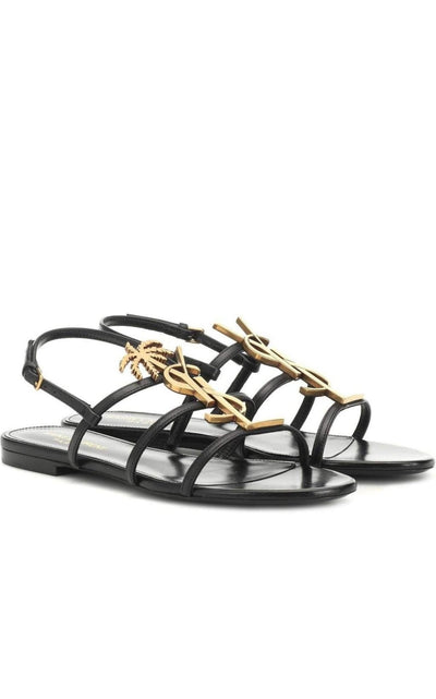 Saint Laurent Metal Monogram Cassandra Sandals - Runway Catalog