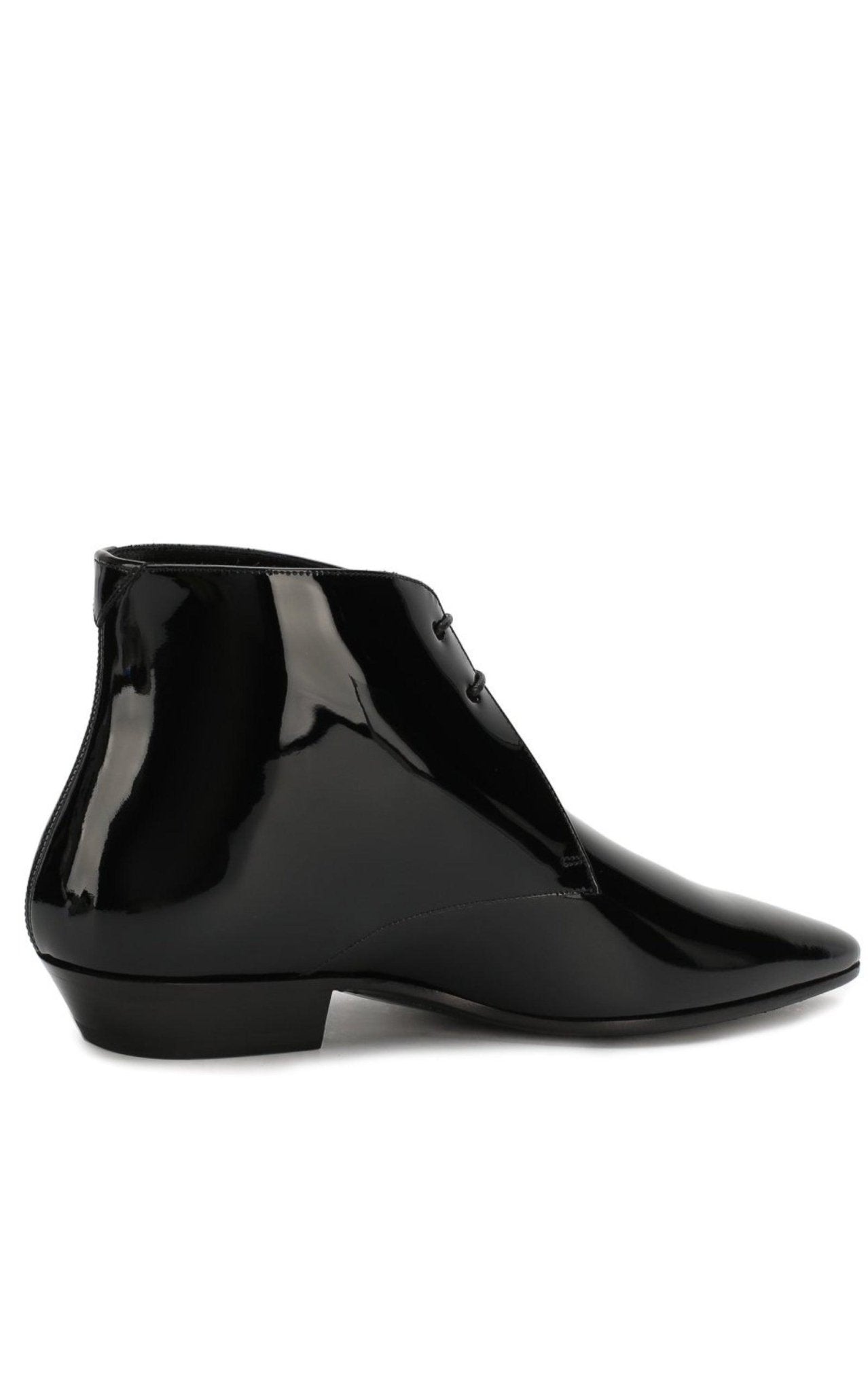 Saint Laurent Patent Leather Ankle Boots - Runway Catalog