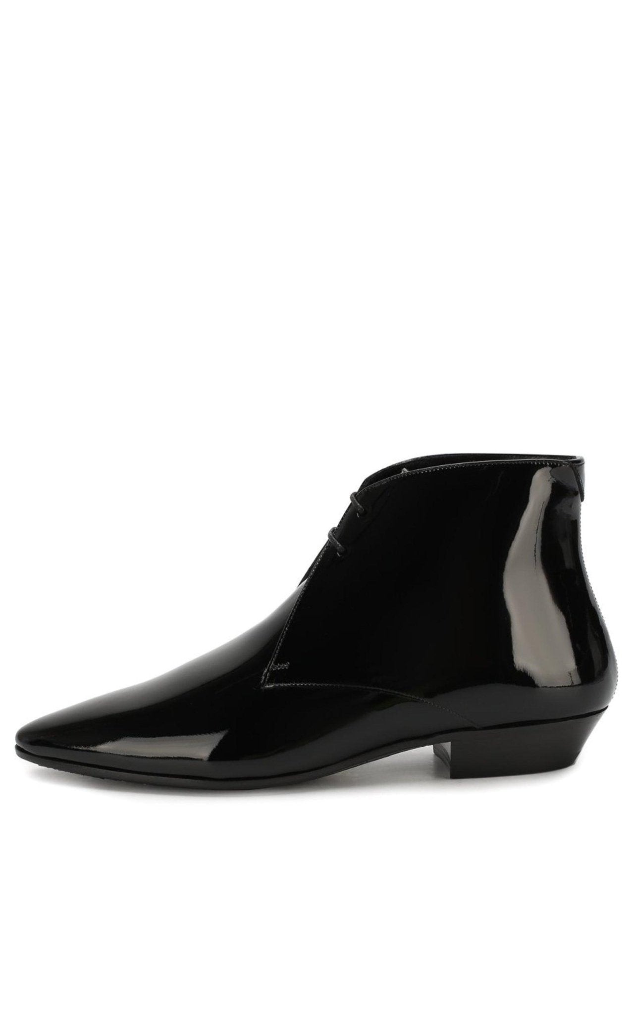 Saint Laurent Patent Leather Ankle Boots - Runway Catalog