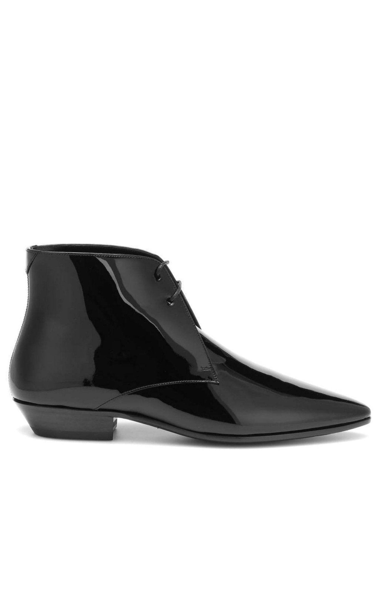 Saint Laurent Patent Leather Ankle Boots - Runway Catalog