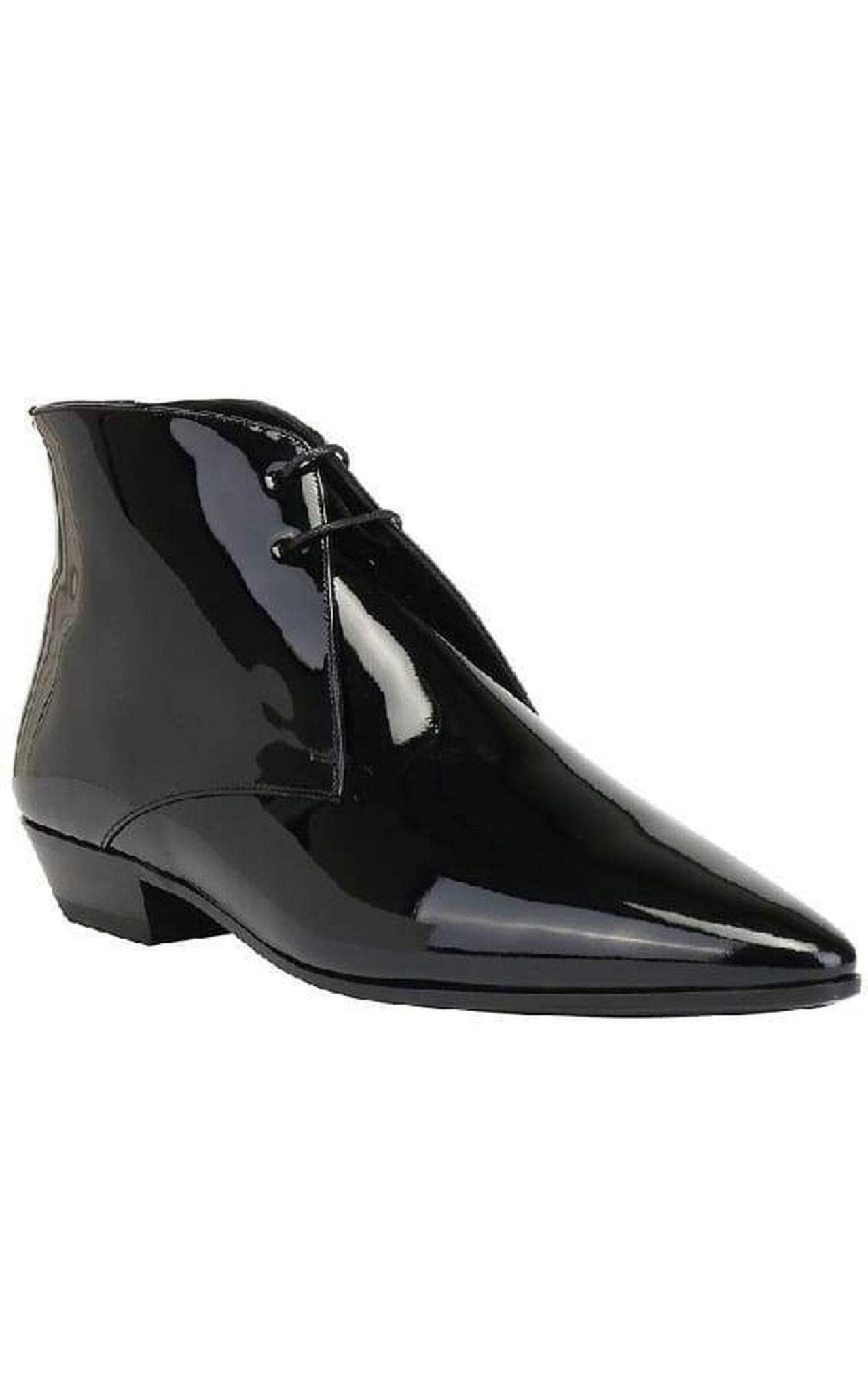 Saint Laurent Patent Leather Ankle Boots - Runway Catalog