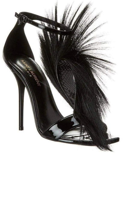 Pierre Antelope-Fur Leather T-Strap Sandals Saint Laurent