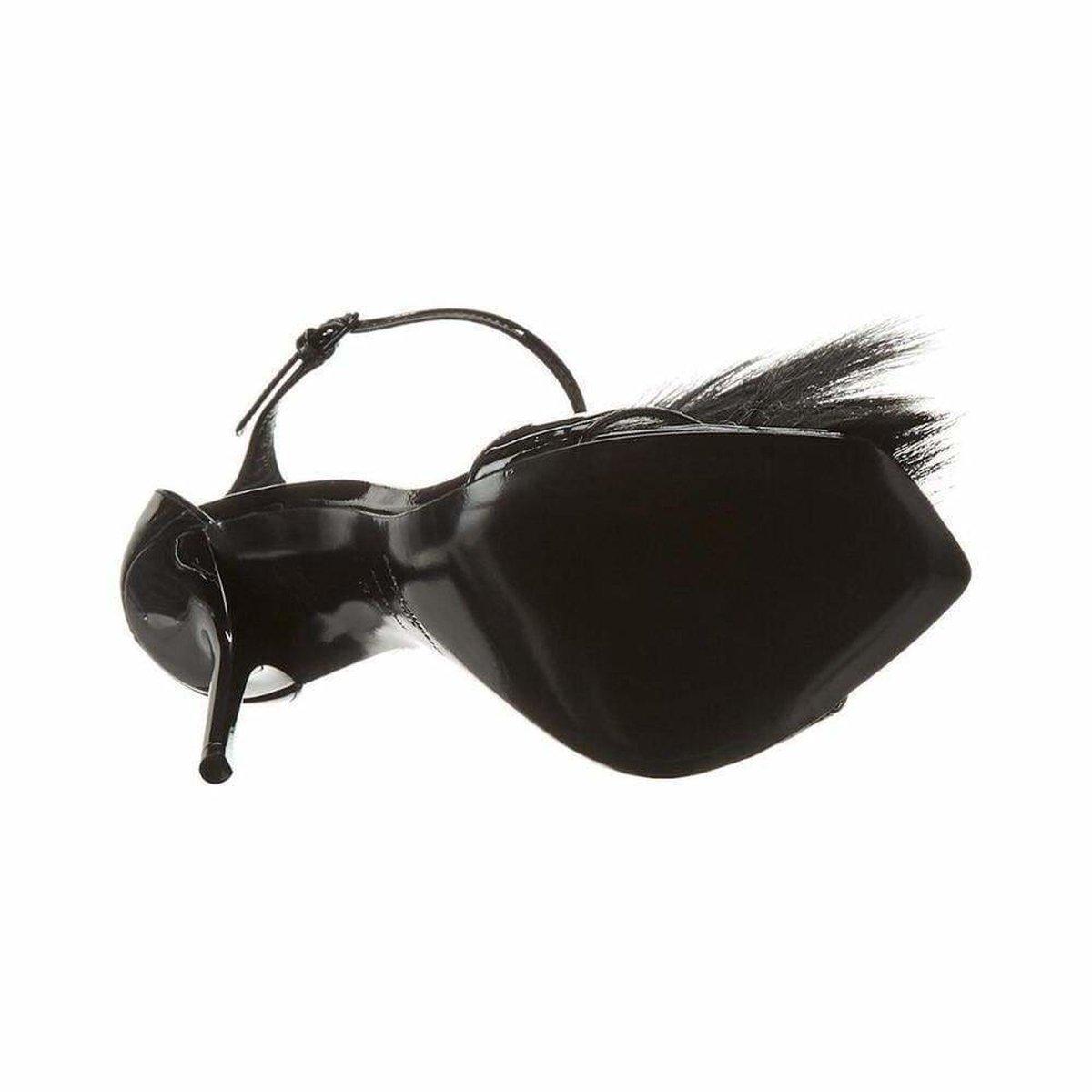 Saint Laurent Pierre Antelope - Fur Leather T - Strap Sandals - Runway Catalog