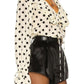 Ruffle-collar Polka-dot Print Silk Blouse Saint Laurent