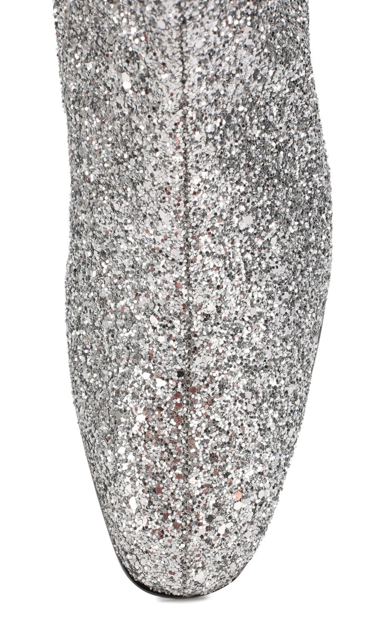Saint Laurent SIlver Glittler Ankle Boots - Runway Catalog