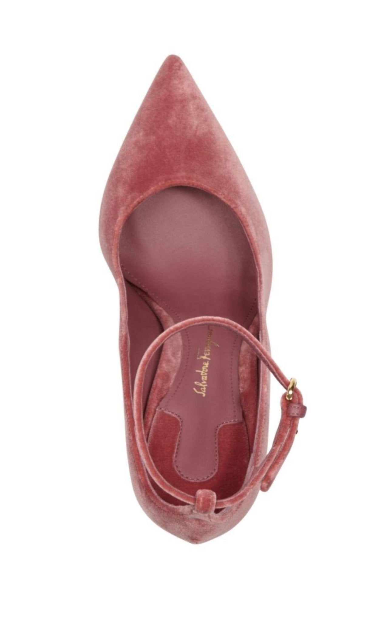 Salvatore Ferragamo Pink Tivoli Velvet F - wedge Pumps - Runway Catalog