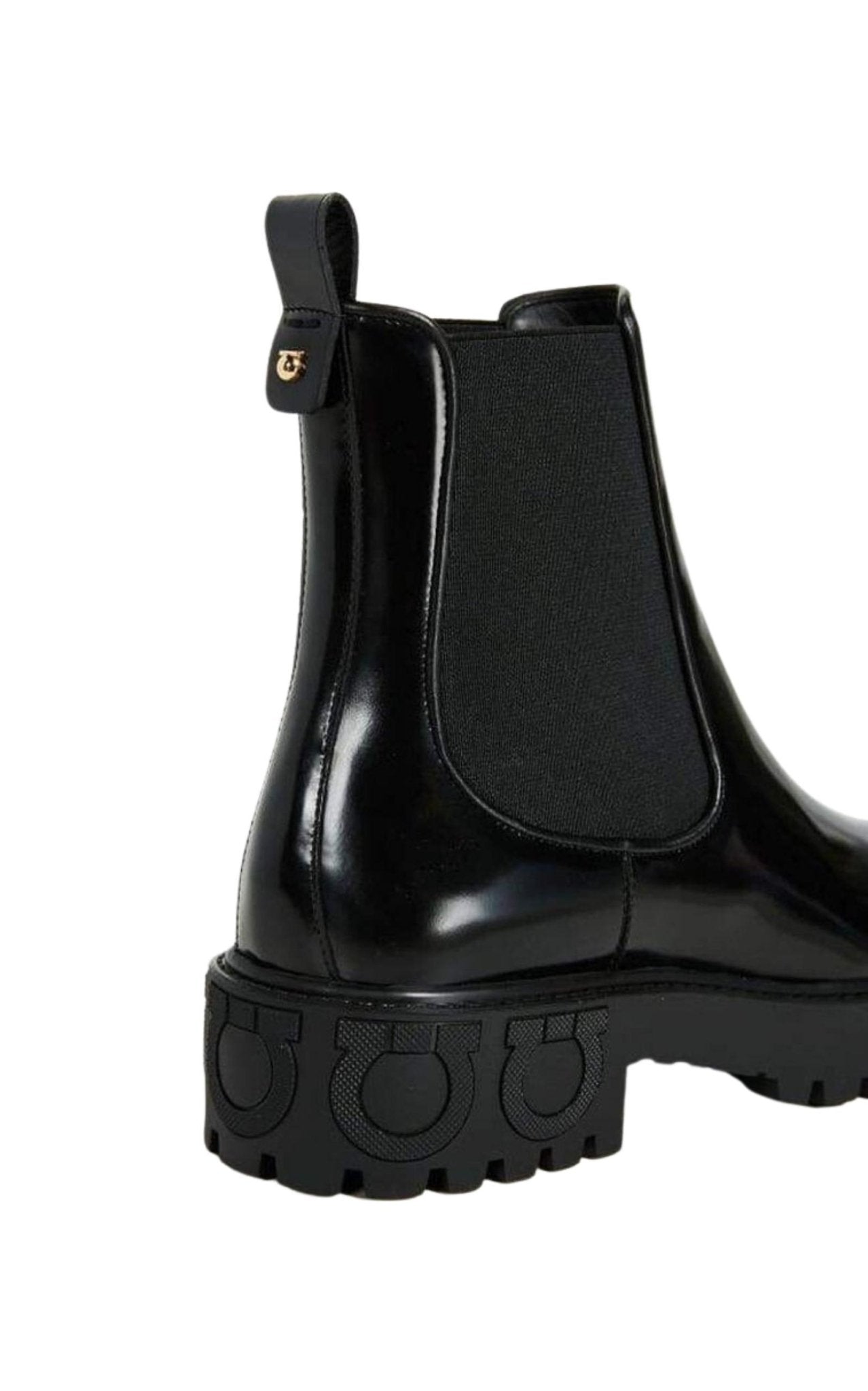 Salvatore Ferragamo Varsi Leather Gancini - Sole Chelsea Boots - Runway Catalog