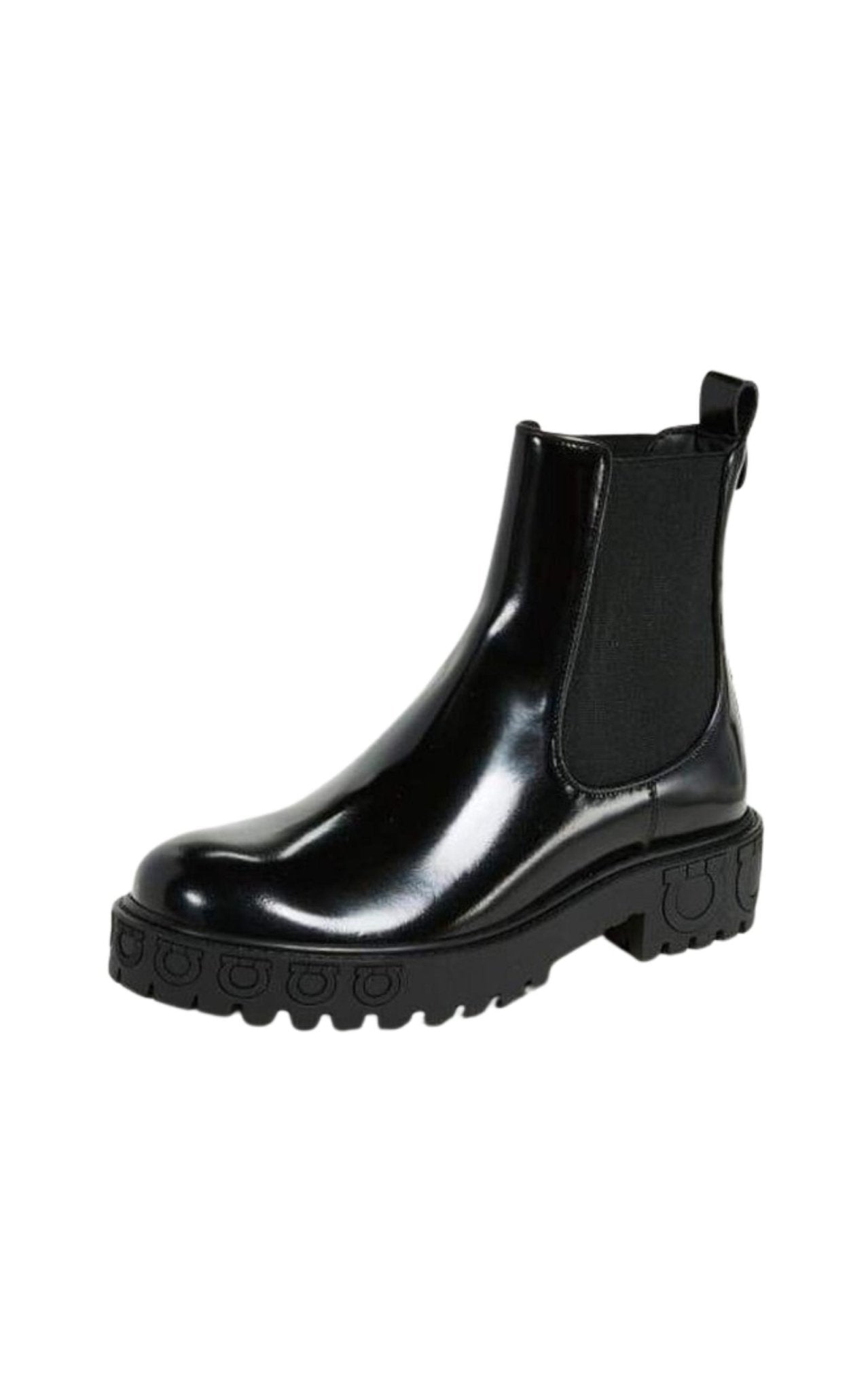 Salvatore Ferragamo Varsi Leather Gancini - Sole Chelsea Boots - Runway Catalog