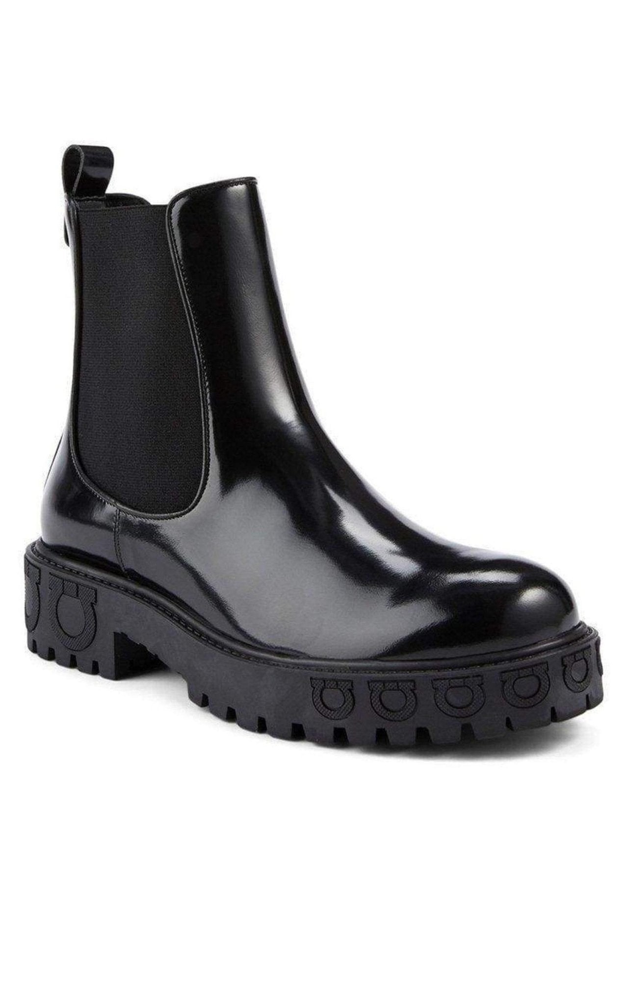 Salvatore Ferragamo Varsi Leather Gancini - Sole Chelsea Boots - Runway Catalog