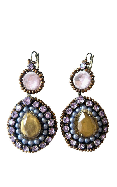 Satellite Paris Crystal Embellished Earrings - Runway Catalog