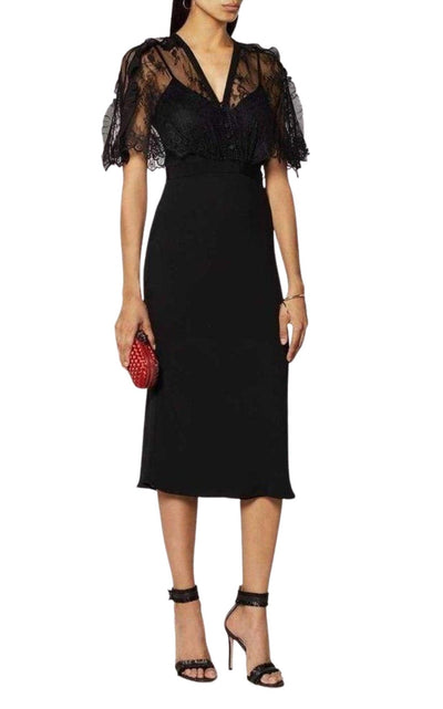 Self - Portrait Mason Cape Overlay Dress - Runway Catalog