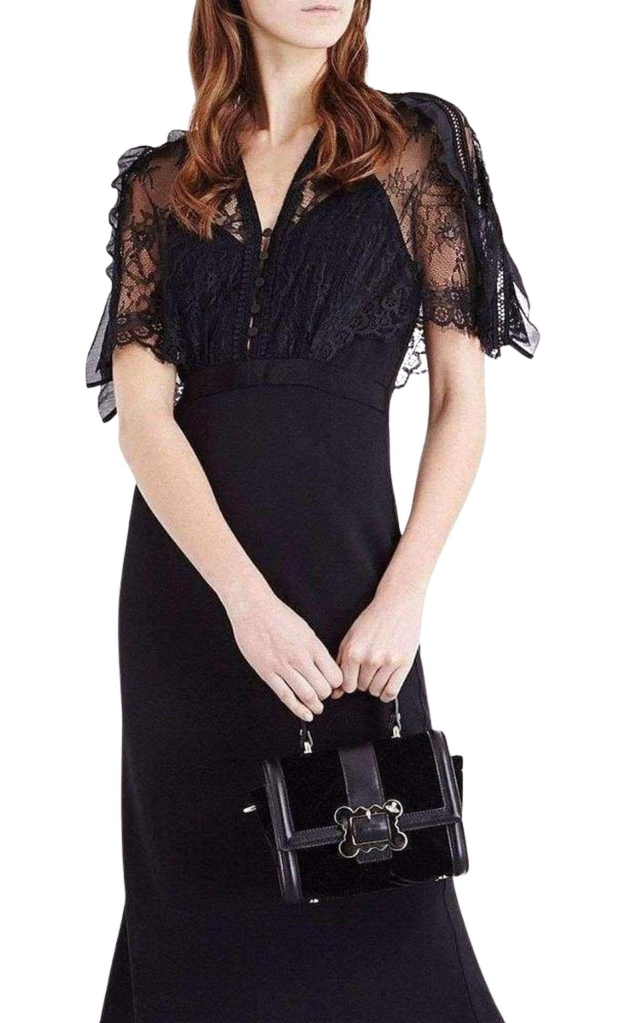 Self - Portrait Mason Cape Overlay Dress - Runway Catalog