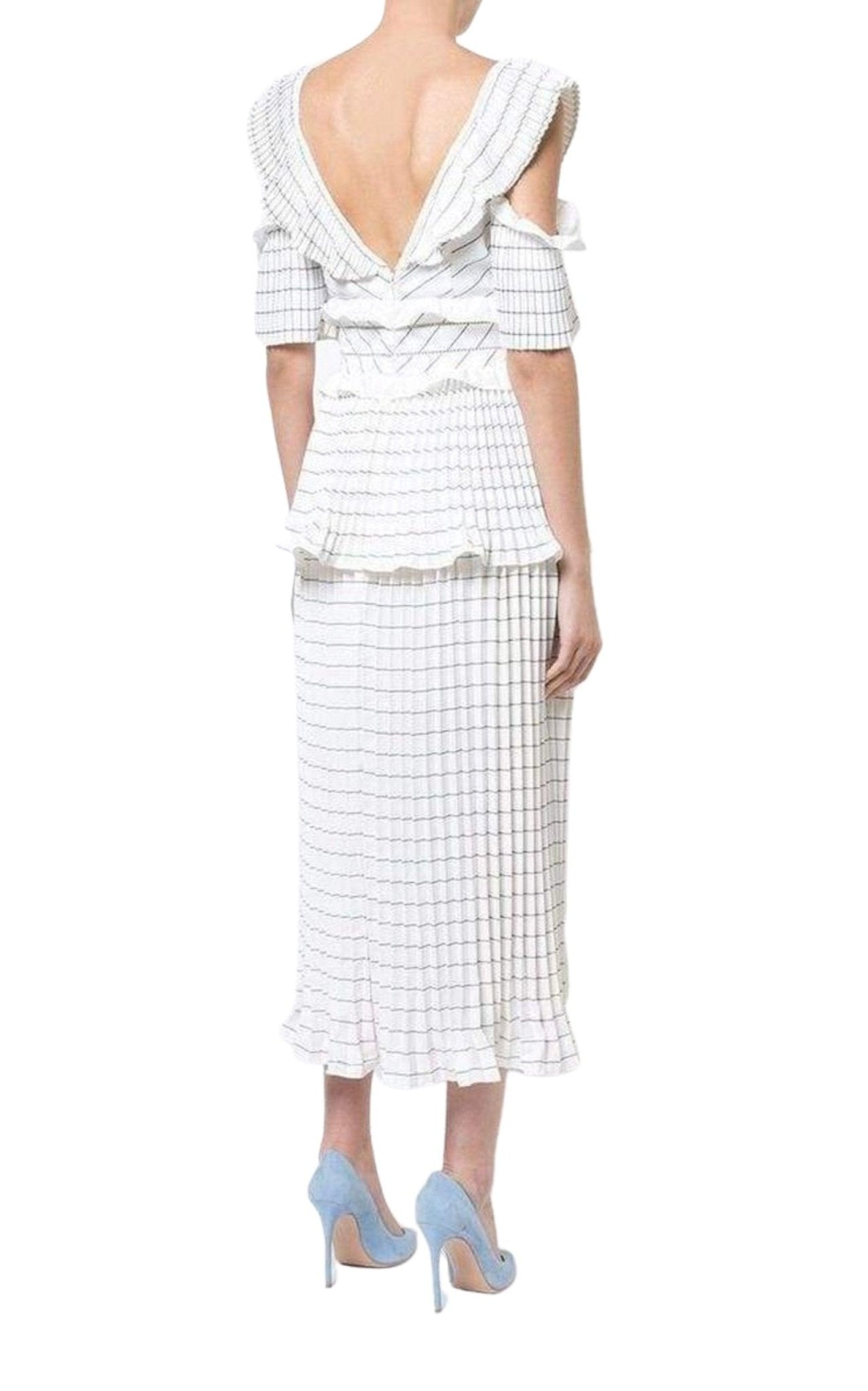 Self - Portrait Monochrome Stripe Dress - Runway Catalog