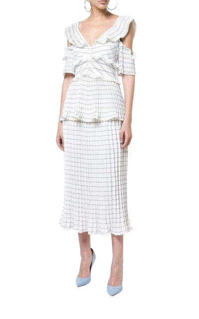 Self - Portrait Monochrome Stripe Dress - Runway Catalog