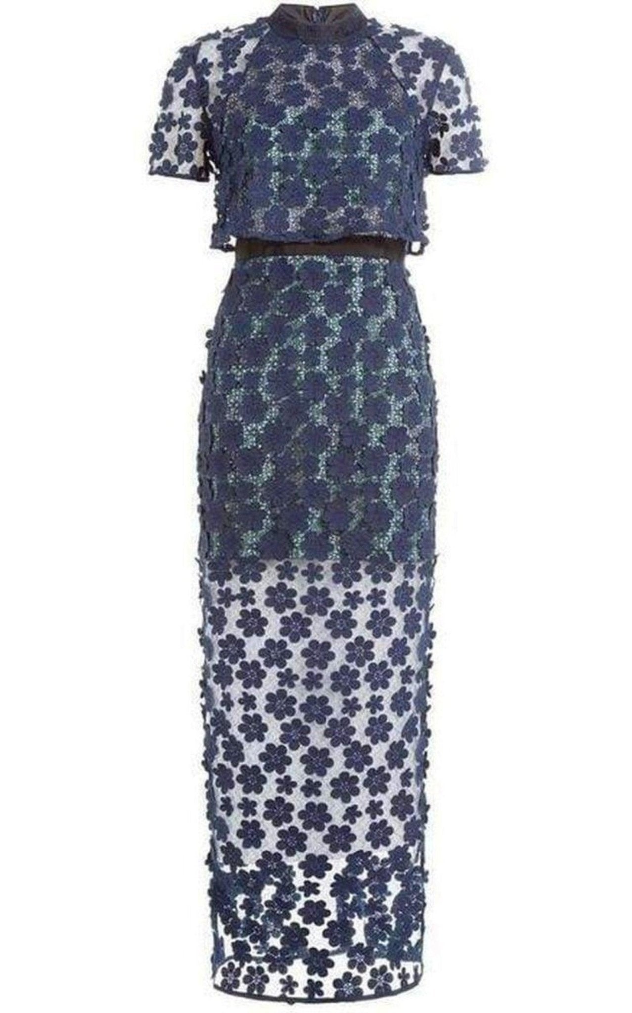 Self - Portrait Overlay Lace Maxi Dress - Runway Catalog