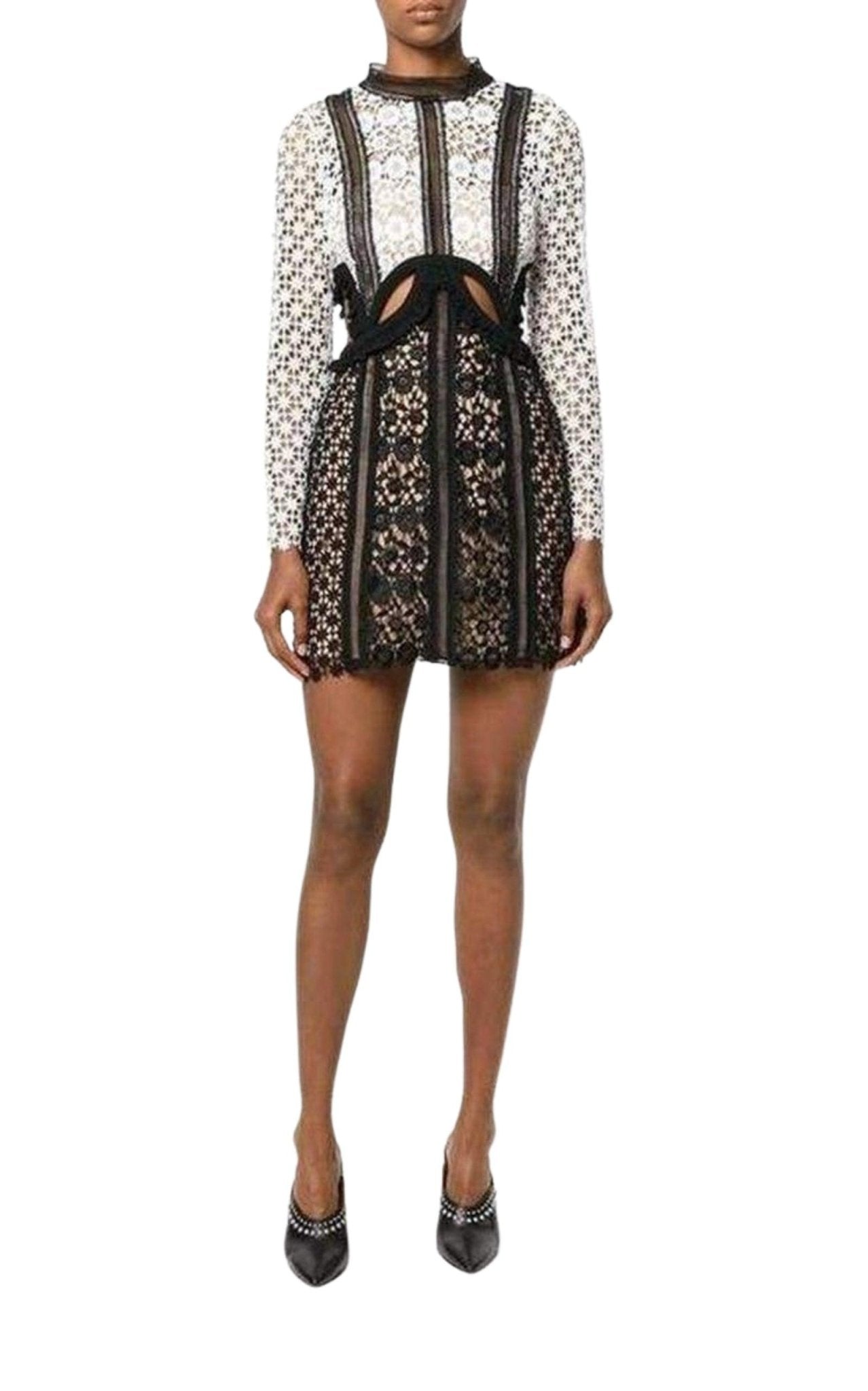 Self - Portrait Payne Lace Cut - out Mini Dress - Runway Catalog