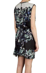 Floral Printed Fringe Silk Dress Sharon Wauchob