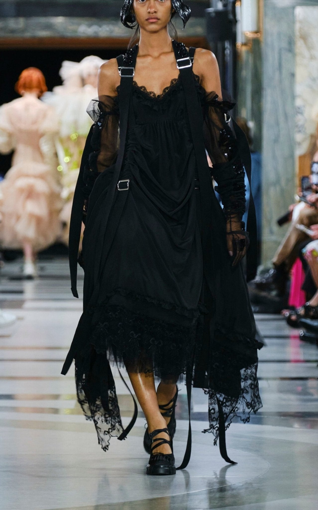 Simone Rocha Draped Buckle Midi Dress - Runway Catalog
