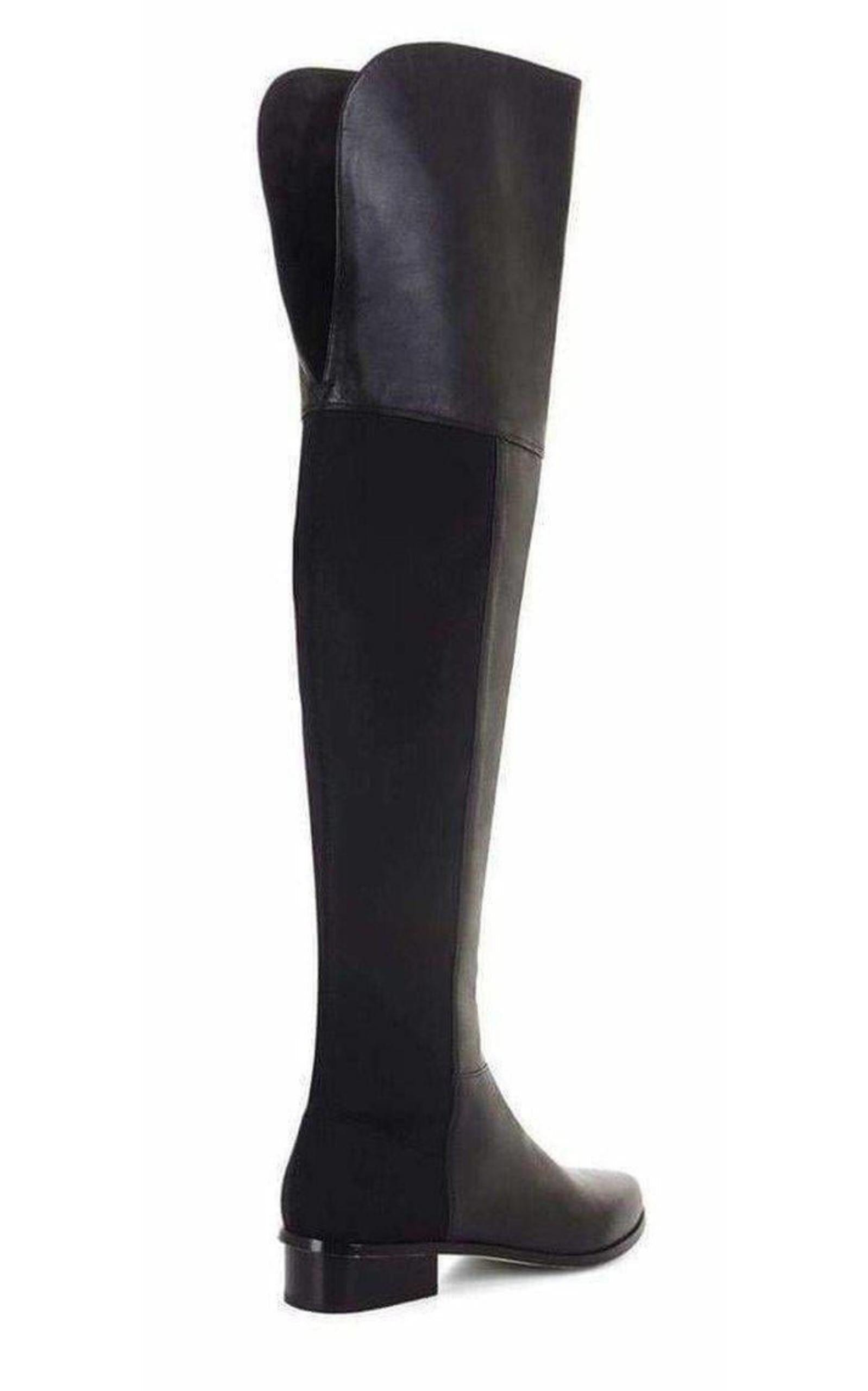  BCBGMAXAZRIASlink Over the Knee Black Leather Boots - Runway Catalog
