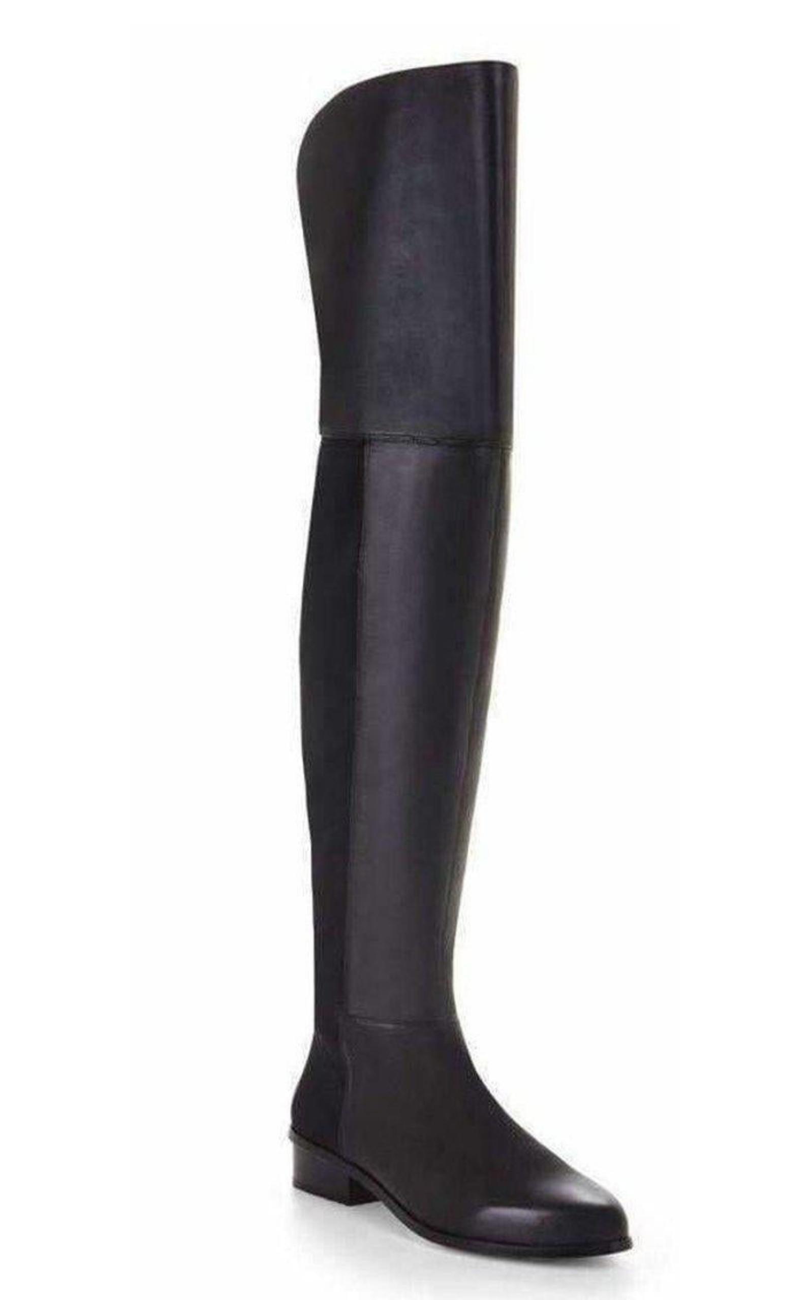  BCBGMAXAZRIASlink Over the Knee Black Leather Boots - Runway Catalog