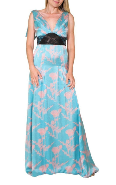 Sophie Theallet Azur Blue Coral Silk Gown - Runway Catalog