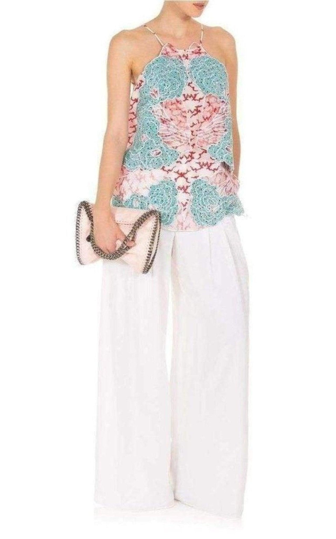 Stella McCartney Applique Silk Collen Sleeveless Blouse - Runway Catalog