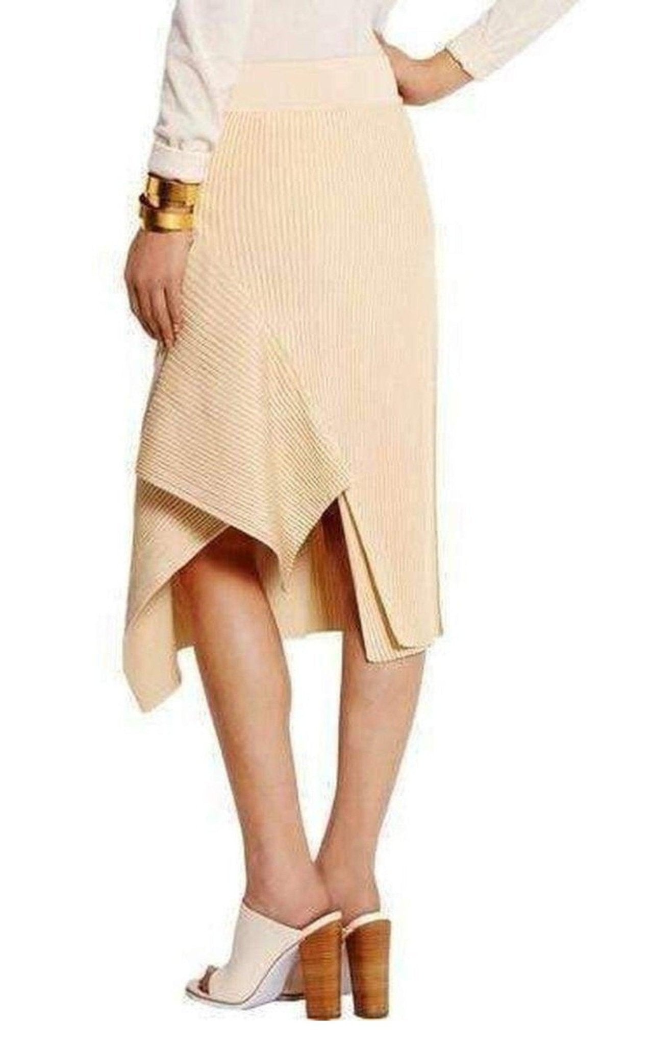 Stella McCartney Asymmetric Ribbed Stretch - Jersey Midi Skirt - Runway Catalog