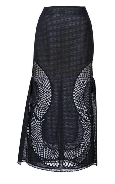 Stella McCartney Perforated A - Line Black Skirt - Runway Catalog