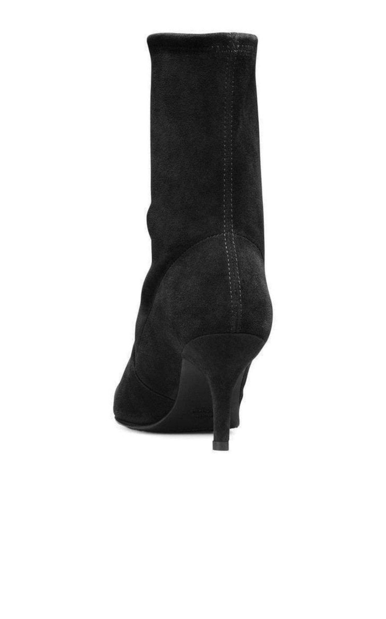 Stuart Weitzman Cling Black Suede Sock Booties - Runway Catalog