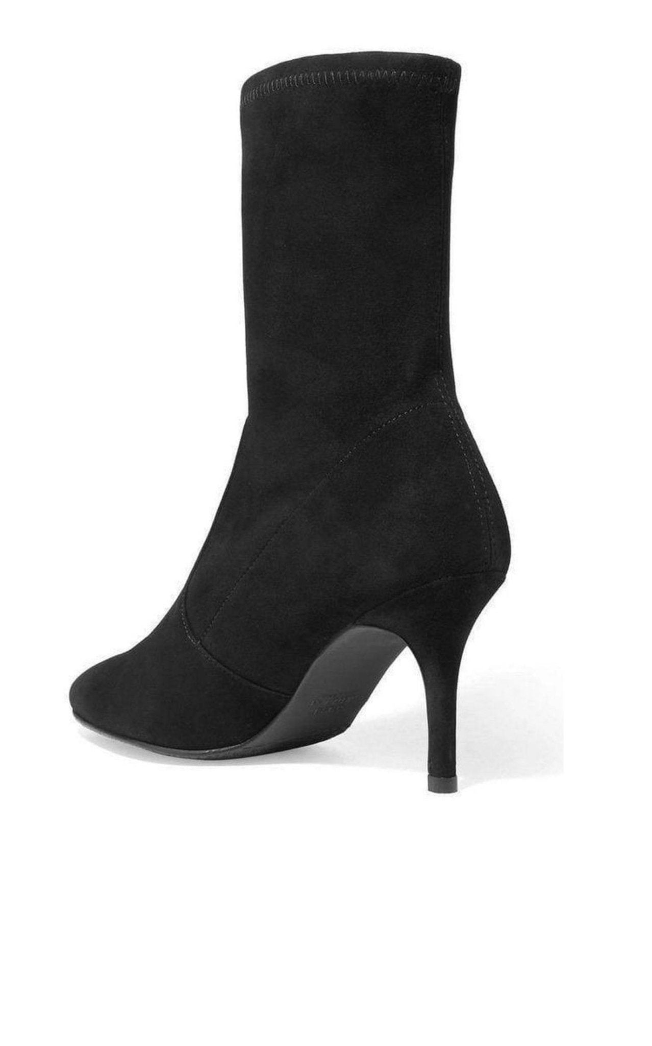 Stuart Weitzman Cling Black Suede Sock Booties - Runway Catalog